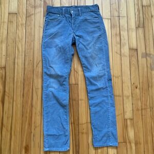 Levis 511 Skinny Fit Corduroy Pants Mens 30x32 Blue Gray Faded Casual Trousers